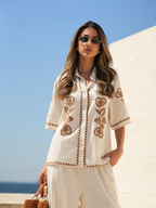 Conjunto Bordado Camisa e Calças