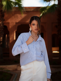 Camisa de riscas pormenor punhos | SPACCIO By Cristina