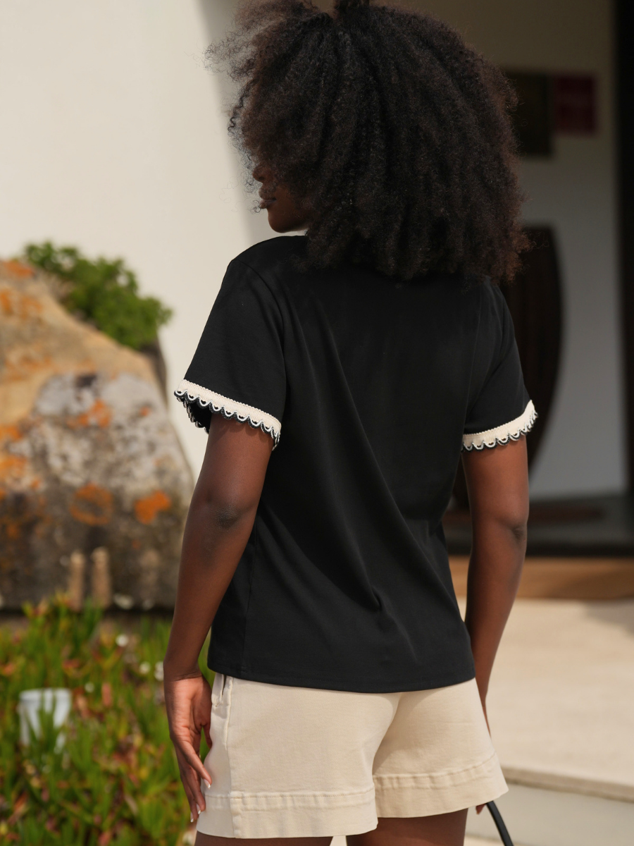 T-shirt Flor Crochet