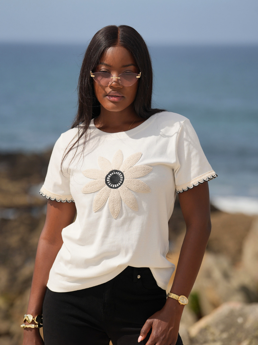 T-shirt Flor Crochet