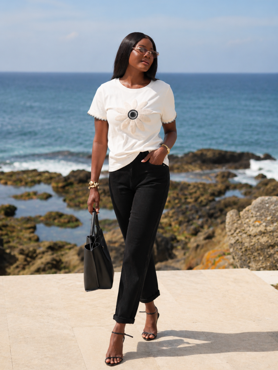 T-shirt Flor Crochet