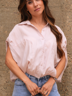 Camisa Ampla com Elástico na Cintura