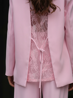 Blazer Oversized com Detalhe em Renda