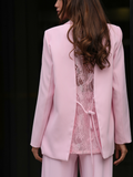 Blazer Oversized com Detalhe em Renda
