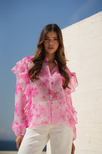 Blusa Transparente com Folhos