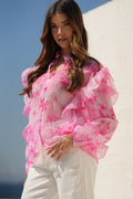 Blusa Transparente com Folhos