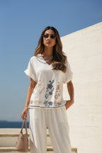 T-shirt Fluida Bordada